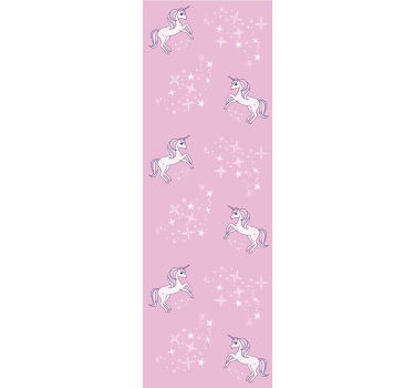 Kinderkamer rolgordijn roze patroon met eenhoorns - TenStickers