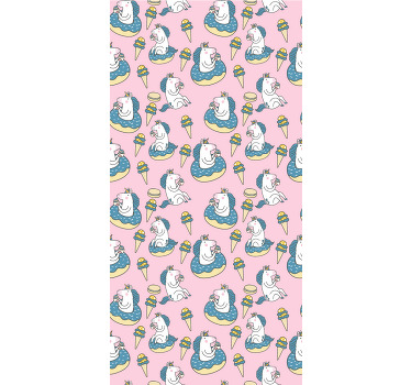 Estor enrollable infantil unicornios y conos de helado - TenVinilo