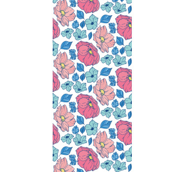 Blind kids delicate pink and blue flowers - TenStickers