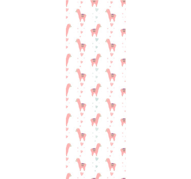 Zavjese za dječju sobu s uzorkom ružičaste lame - TenStickers