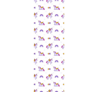 Store enrouleur pour chambre enfant licornes roses pastel - TenStickers