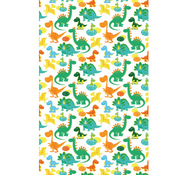 Children room roller blind with colorful dinosaur pattern - TenStickers
