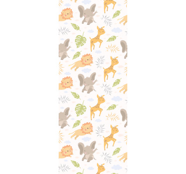 Rollo fenster kinderzimmer im nordischen safari-stil - TenStickers