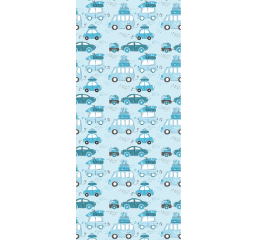 Estore de rolo infantil veículos urbanos azuis nórdicos - TenStickers