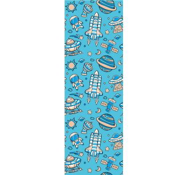 Estor enrollable infantil nave espacial sobre un cielo azul - TenVinilo