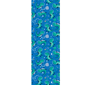 Zavjese za dječju sobu s smiješnim dinozaverima i planetima - TenStickers