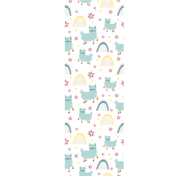 Kinderkamer rolgordijn grappige schapen eenhoorns patroon - TenStickers