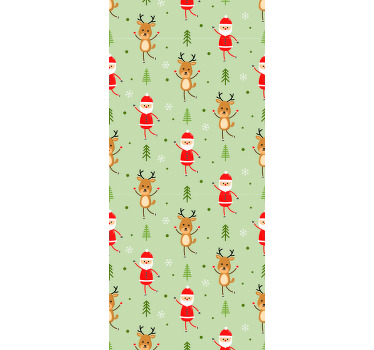 Rolgordijn kinderkamer kerstman en zijn rendier - TenStickers