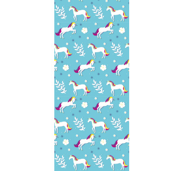 Estor enrollable infantil patrón de unicornios - TenVinilo