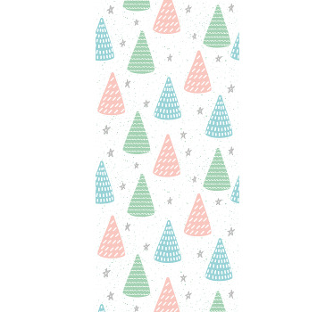 Zavjese za dječju sobu s sivim zvjezdicama i kovčezima - TenStickers