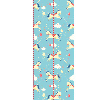 Zavjese za dječju sobu s uzorkom konjića iz luna parka - TenStickers