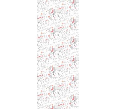 Estor enrollable infantil patrón de unicornios con hojas - TenVinilo