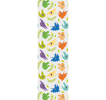 Rollo fenster kinderzimmer mit retro-spieldinosauriern - TenStickers