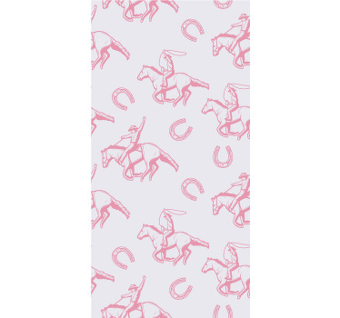 Rollo fenster kinderzimmer mit pinkem cowboy-pferdemuster - TenStickers