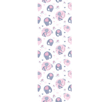 Rollo fenster kinderzimmer mit süßen rosa elefanten - TenStickers