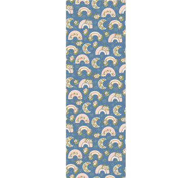 Rollo fenster kinderzimmer mit buntem regenbogen und blumen - TenStickers