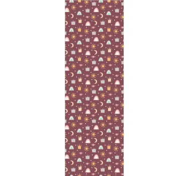 Store enrouleur pour chambre enfant couronnes et arc-en-ciel - TenStickers