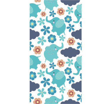 Rollo fenster kinderzimmer elefanten und blumen - TenStickers