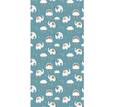 Rollo fenster kinderzimmer elefant im regen - TenStickers