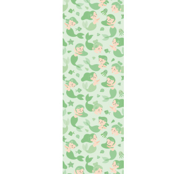 Rollo fenster kinderzimmer grüne lächelnde meerjungfrau - TenStickers