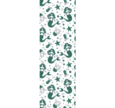 Rollo fenster kinderzimmer grüne meerjungfrauen - TenStickers