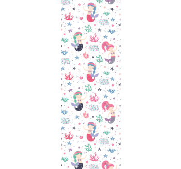 Zavjese za dječju sobu sirena s repovima i punđama - TenStickers