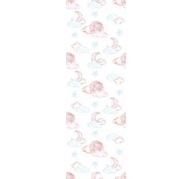 Zavjese za dječju sobu s motivom mjeseca u akvarelu - TenStickers