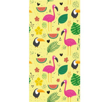 Estor enrollable infantil animales lindos con plantas - TenVinilo