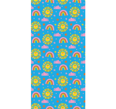 Roleta dla dzieci niebieskie tęcze - TenStickers