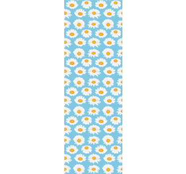 Tenda a rullo cameretta motivo margherite su sfondo azzurro - TenStickers