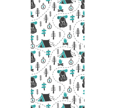 Estor enrollable infantil patrón naturaleza camping - TenVinilo