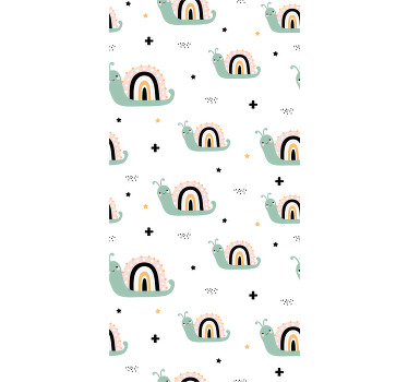 Kinderkamer rolgordijn schattige slak regenboog schelpen - TenStickers