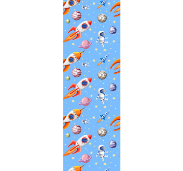 Tenda a rullo cameretta motivo spazio acquerello - TenStickers