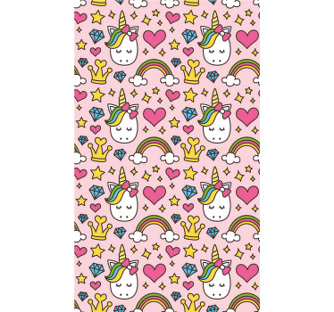 Kinderkamer rolgordijn dromerige eenhoorn fantasie - TenStickers