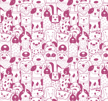 Πολό για παιδιά με σχέδιο ροζ σκύλων με τρίχωμα - TenStickers