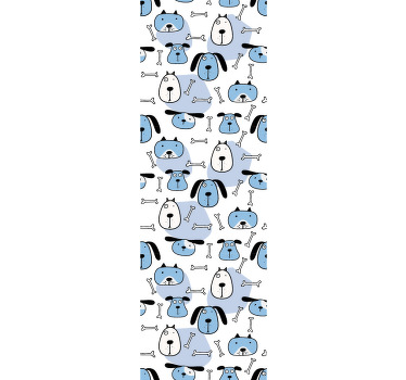 Rollo fenster kinderzimmer mit blauem hundemuster - TenStickers