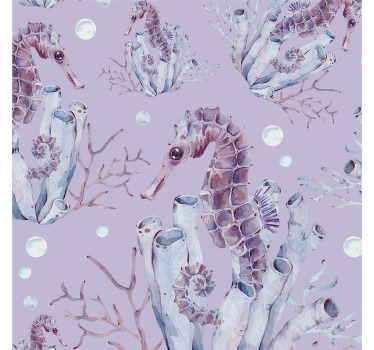 Rollo fenster kinderzimmer seepferdchen aquarell - TenStickers