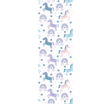 Rollo fenster kinderzimmer mit buntem einhornmuster - TenStickers