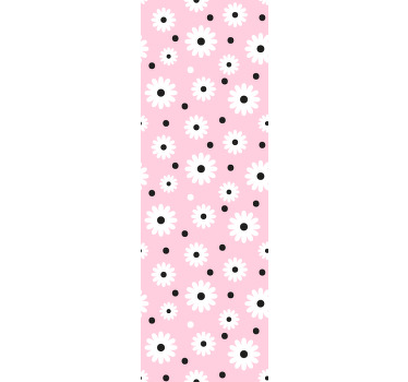 Rollo fenster kinderzimmer mit pinkem blütenpunktmuster - TenStickers