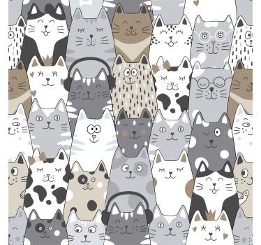 Rollo fenster kinderzimmer mit cartoon-katzen - TenStickers