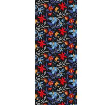 사무실 블라인드 꽃무늬 '트리코트' 블랙 - TenStickers