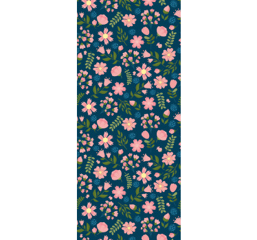 사무실 블라인드 플로플로 블루 꽃무늬 - TenStickers