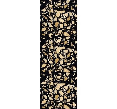 Cortina roller oficina estilo terrazzo negro dorado - TenVinilo