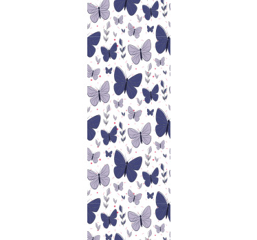 Estores enrollable oficina patrón mariposas rosa y azul - TenVinilo