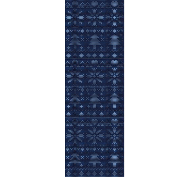 사무실 블라인드 네이비 블루 크리스마스 니트 패턴 - TenStickers