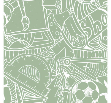 Rollo fenster jugendzimmer grüne schultafel kreide - TenStickers