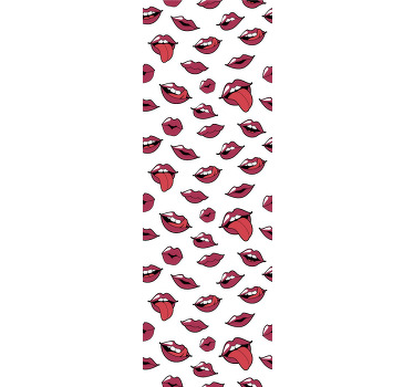 Cortina roller juvenil labios y lengua abstractos - TenVinilo