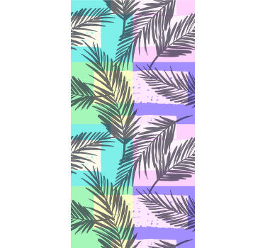 Cortina roller juvenil palmeras sobre fondo cuadrado - TenVinilo