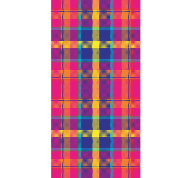 Cortina roller juvenil patrón de cuadros coloridos - TenVinilo