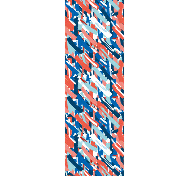 Rollo fenster jugendzimmer in rot blau und weißem pinselstrich - TenStickers